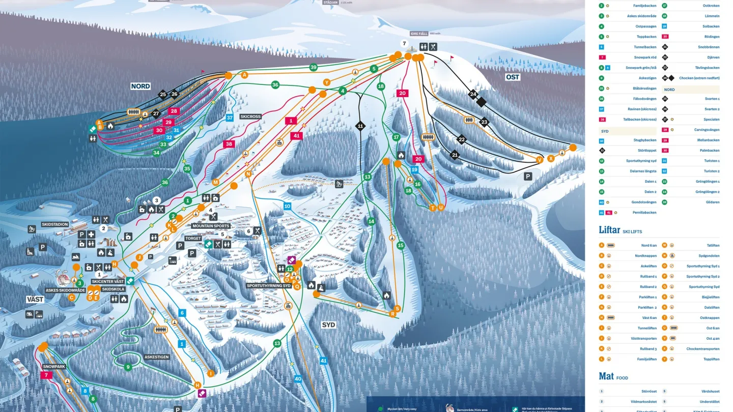 Idre Fjäll pistkarta